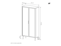Vitrina* Vitrine, caxemira, 91,5 x 194,6 x 39,3 cm Bege