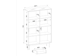 Vitrina| Vitrine, Caxemira, 107 x 163 x 39 cm Bege