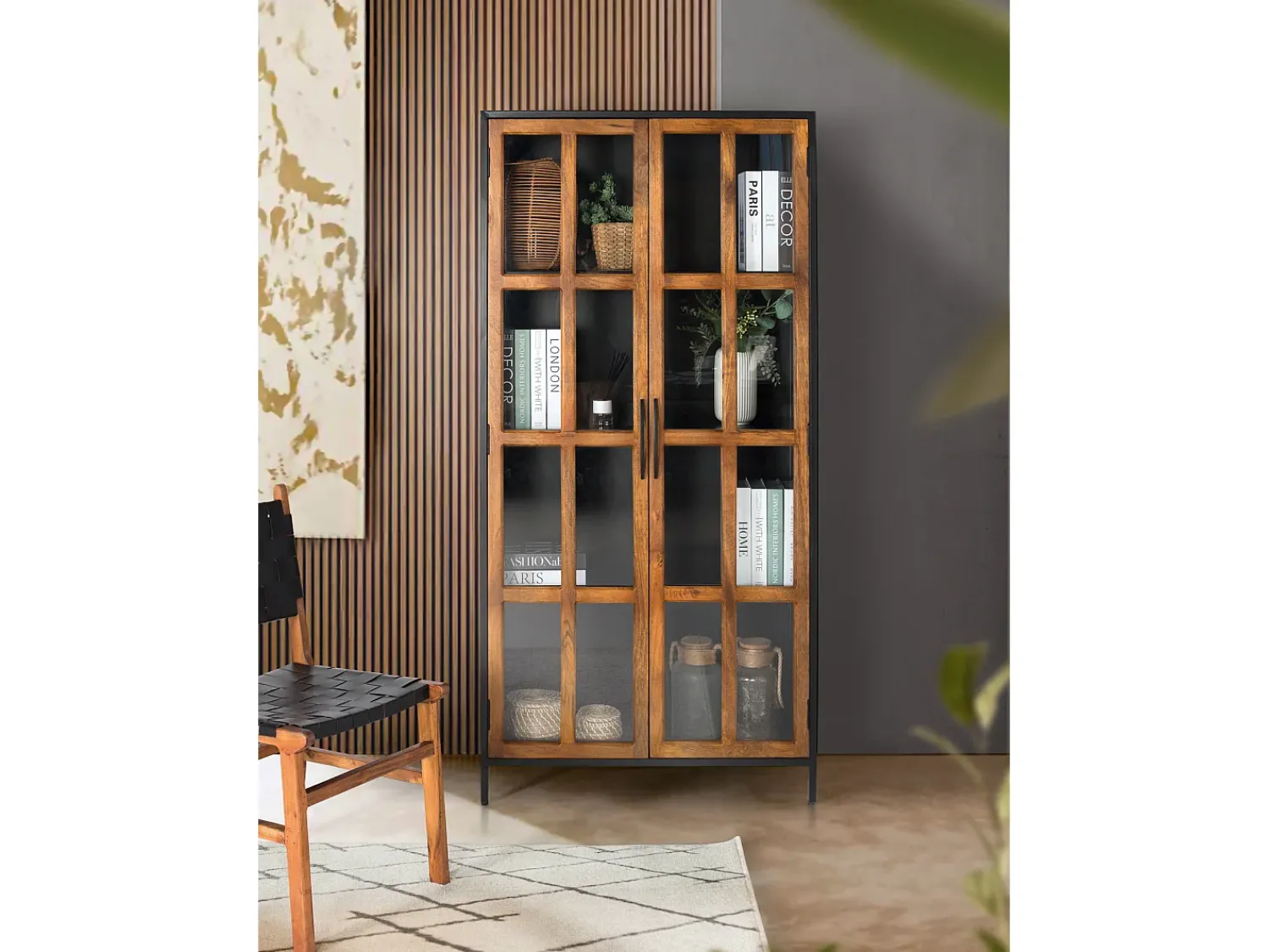 Vitrina*Giner y colomer Vitrine com 2 compartimentos em estrutura metálica e estrutura de metal Castanho