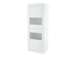 Hauss Spole Vitrine com 2 portas e prateleiras de vidro, corpo lacado , LED incluído - 61x42x162cm^ Vitrina