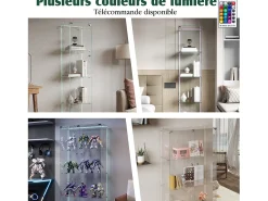 Vitrina* Vitrine com 5 prateleiras e portas duplas, vitrine para sala de estar Preto