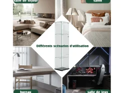 Vitrina* Vitrine com 5 prateleiras e portas duplas, vitrine para sala de estar Preto