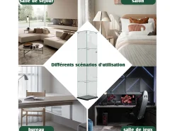 Vitrina* Vitrine com 5 prateleiras e portas duplas, vitrine para sala de estar Preto