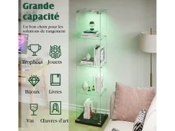 Vitrina* Vitrine com 5 prateleiras e portas duplas, vitrine para sala de estar Preto