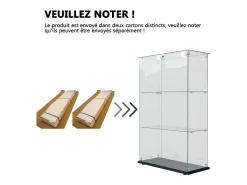 Vitrina* Vitrine com 4 prateleiras e portas duplas, vitrine para sala de estar Preto