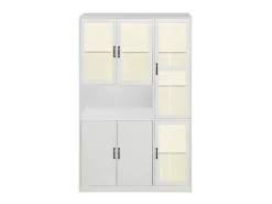 Sale ModernLuxe Vitrine com iluminação LED - prateleiras com 6 portas - A 200cm - Branco