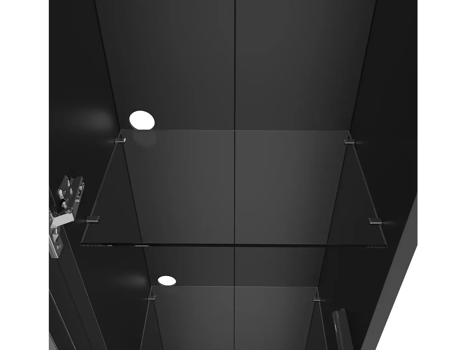 Hauss Spole Vitrine com porta em acrílico e iluminação LED - prateleiras em vidro - 40 x 29 x 170 cm^ Vitrina