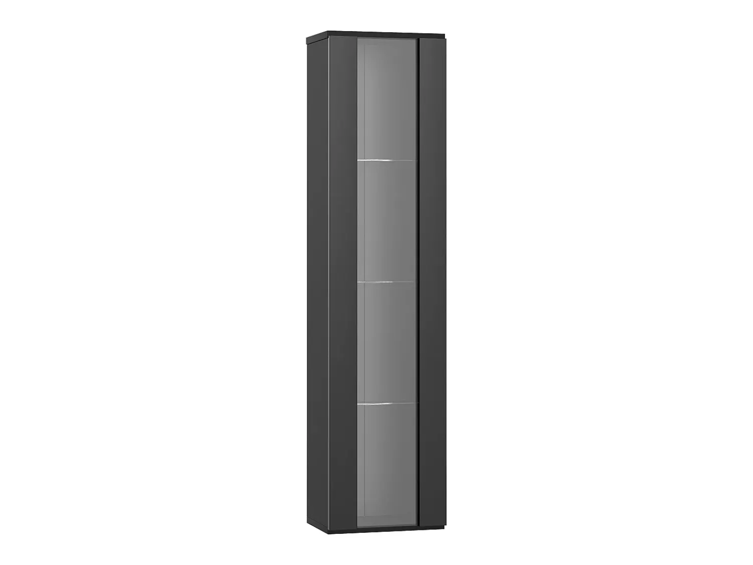 Hauss Spole Vitrine com porta em acrílico e iluminação LED - prateleiras em vidro - 40 x 29 x 170 cm^ Vitrina