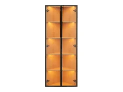 Vitrina*ModernLuxe Vitrine de canto 62×35×160 cm - com iluminação LED - 2 portas de vidro - natural Natural claro