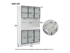 DripeX Vitrine de Parede - 12 Portas Vidro + 6 Gavetas - com LED RGB - Painel Partículas 240x36x200cm^ Vitrina