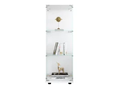 Vitrine de vidro - 3 prateleiras de vidro - com portas e fechadura - branca^ Vitrina