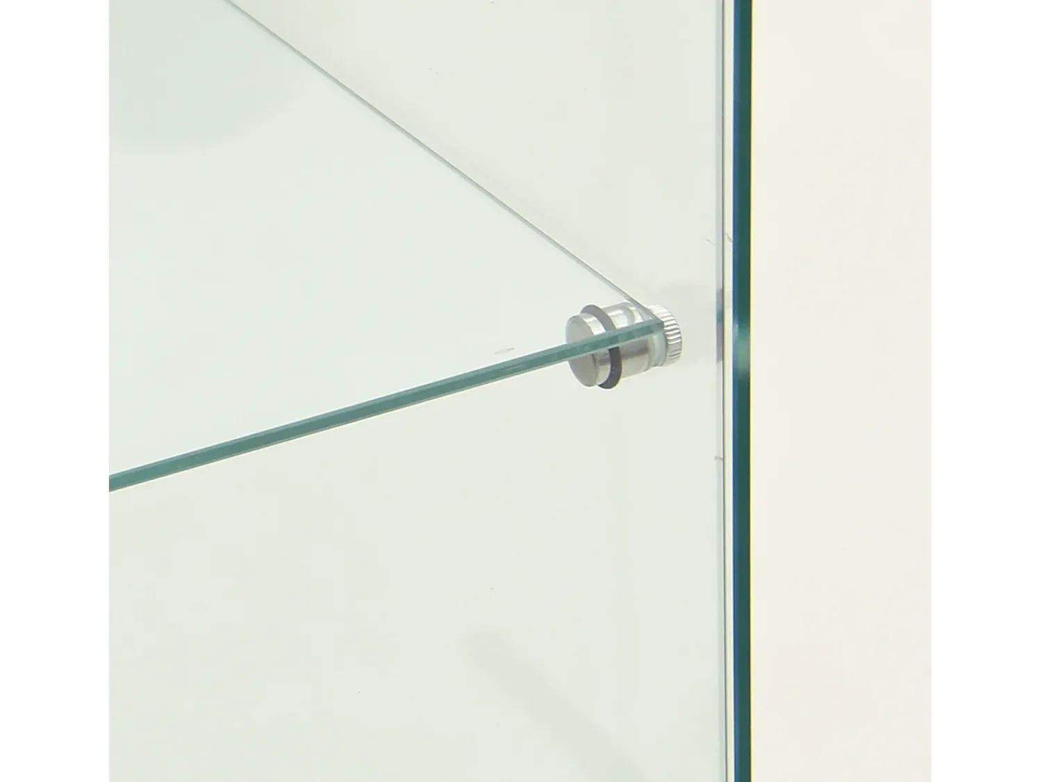 Vitrina| Vitrine de vidro com 1 porta e fechadura, para sala de estar, branca com luz e espelho, 164x42,5x36,5 cm Branco