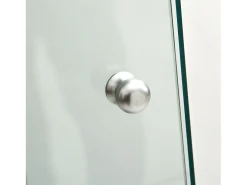 Vitrina| Vitrine de vidro com 1 porta e fechadura, para sala de estar, branca com luz e espelho, 164x42,5x36,5 cm Branco