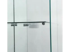 Vitrina| Vitrine de vidro com 4 prateleiras, vitrine de 2 portas com luz e fechadura, preta Preto