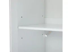 Vitrina| Vitrine de vidro com iluminação LED, 2 portas e 2 gavetas, 60x35,5x165cm, branca Branco