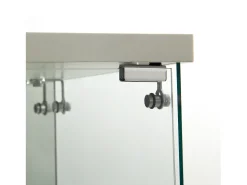 Vitrine de vidro de 163,9 x 36,49 x 80,49 cm, com prateleiras e iluminação LED, armário de curiosidades com porta dupla^ Vitrina
