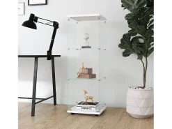 Vitrine de vidro GAHRELPER – 3 prateleiras, 1 porta, vidro temperado, , 42x36x125 cm^ Vitrina