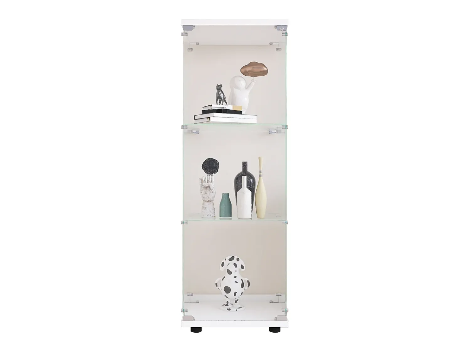 Vitrine de vidro GAHRELPER – 3 prateleiras, 1 porta, vidro temperado, , 42x36x125 cm^ Vitrina