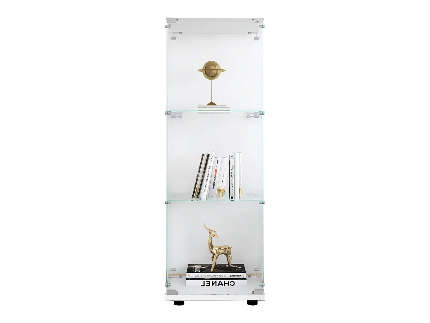 Vitrine de vidro GAHRELPER – 3 prateleiras, 1 porta, vidro temperado, , 42x36x125 cm^ Vitrina