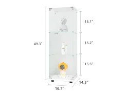 Vitrine de vidro GAHRELPER – 3 prateleiras, 1 porta, vidro temperado, , 42x36x125 cm^ Vitrina
