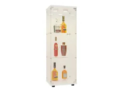 Vitrina* Vitrine de vidro GAHRELPER – 3 prateleiras, 1 porta, vidro temperado, luz LED, preta, 42x36x125 cm Branco