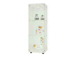 Vitrina* Vitrine de vidro GAHRELPER – 3 prateleiras, 1 porta, vidro temperado, luz LED, preta, 42x36x125 cm Branco