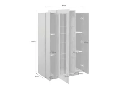 Vitrina*Dmora Vitrine Dfrutt, Aparador com três portas, Móveis de sala multiuso, 100% Fabricado na Itália, 80x38h121 cm, Antracite e Bordo Preto