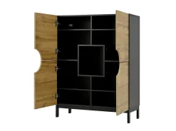 Vitrine e sapateira 2 em 1 – Design moderno com prateleiras ajustáveis e amplo espaço de armazenamento.^ Móvel De Arrumação|Sapateira