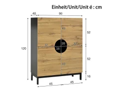 Vitrina* Vitrine e sapateira 2 em 1 – Design moderno com prateleiras ajustáveis e amplo espaço de armazenamento. Preto