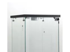 Online Vitrine em vidro 42×36×125cm GARHELPER - 3 prateleiras - 1 porta - Vidro temperado - Luz LED - branco Preto