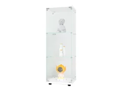 Hot Vitrine em vidro 42×36×125cm GHARHELPER - 3 prateleiras - 1 porta - Vidro temperado - Branco