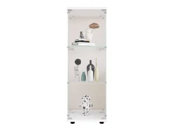 Hot Vitrine em vidro 42×36×125cm GHARHELPER - 3 prateleiras - 1 porta - Vidro temperado - Branco