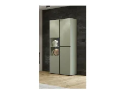 Vitrina*Meublorama Vitrine haute 2 portes collection HAVANA. Coloris sauge et noir. Verde