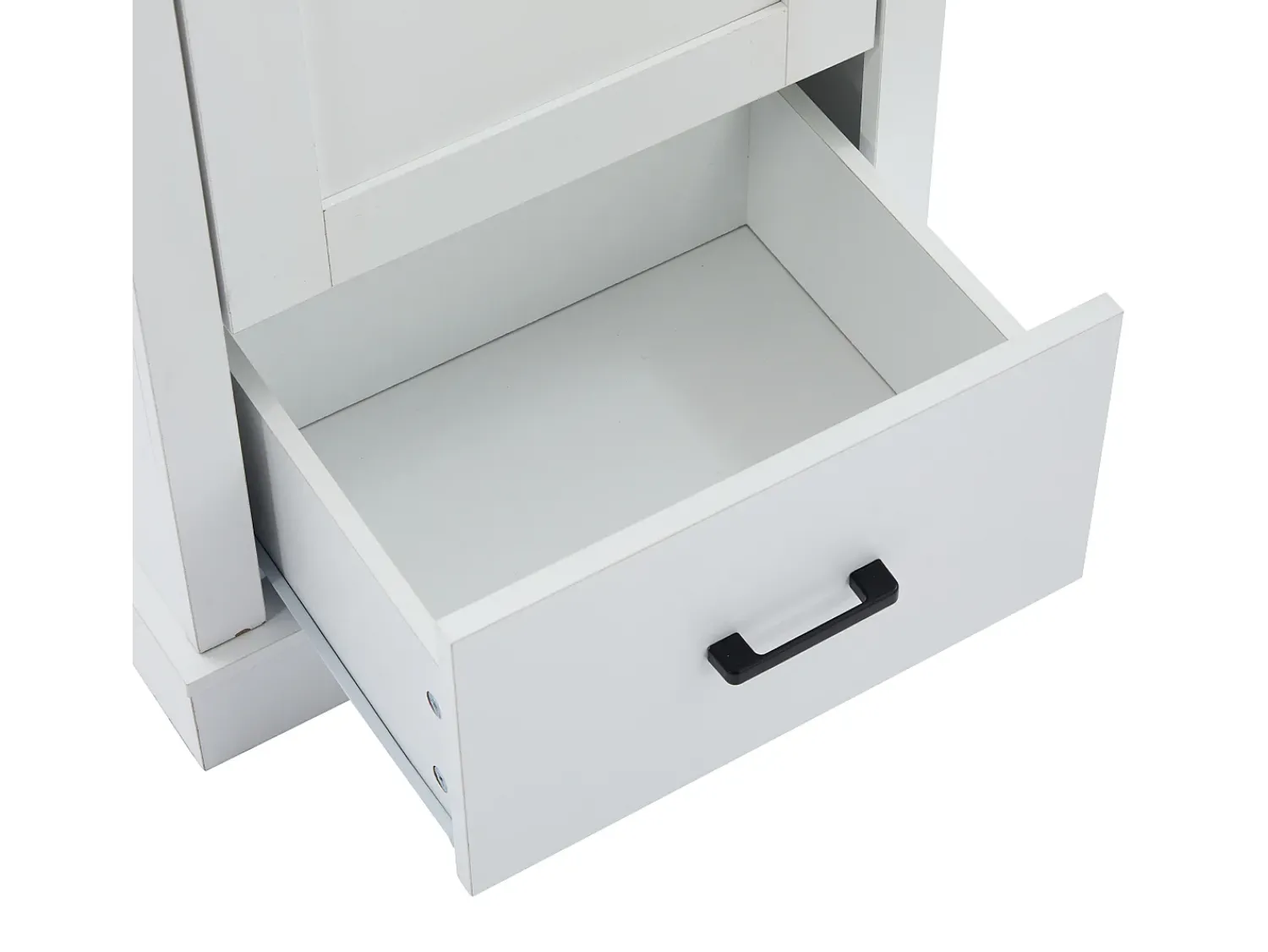 Vitrina*ModernLuxe Vitrine LED moderna 50x35x178 cm - com iluminação LED - 1 gaveta - 1 porta de vidro - 5 compartimentos - Branco
