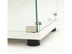 Sale Vitrine moderna de vidro com 2 prateleiras de vidro, 1 porta, iluminação LED e fechadura, 86x40,4x36,5cm, branca. Branco