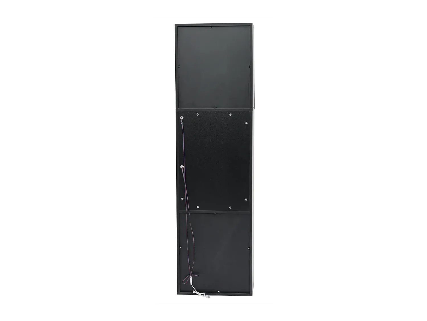 Discount Vitrine preta brilhante com iluminação LED - Armário alto para sala de estar - Armário de armazenamento - 45x35x160 cm Preto