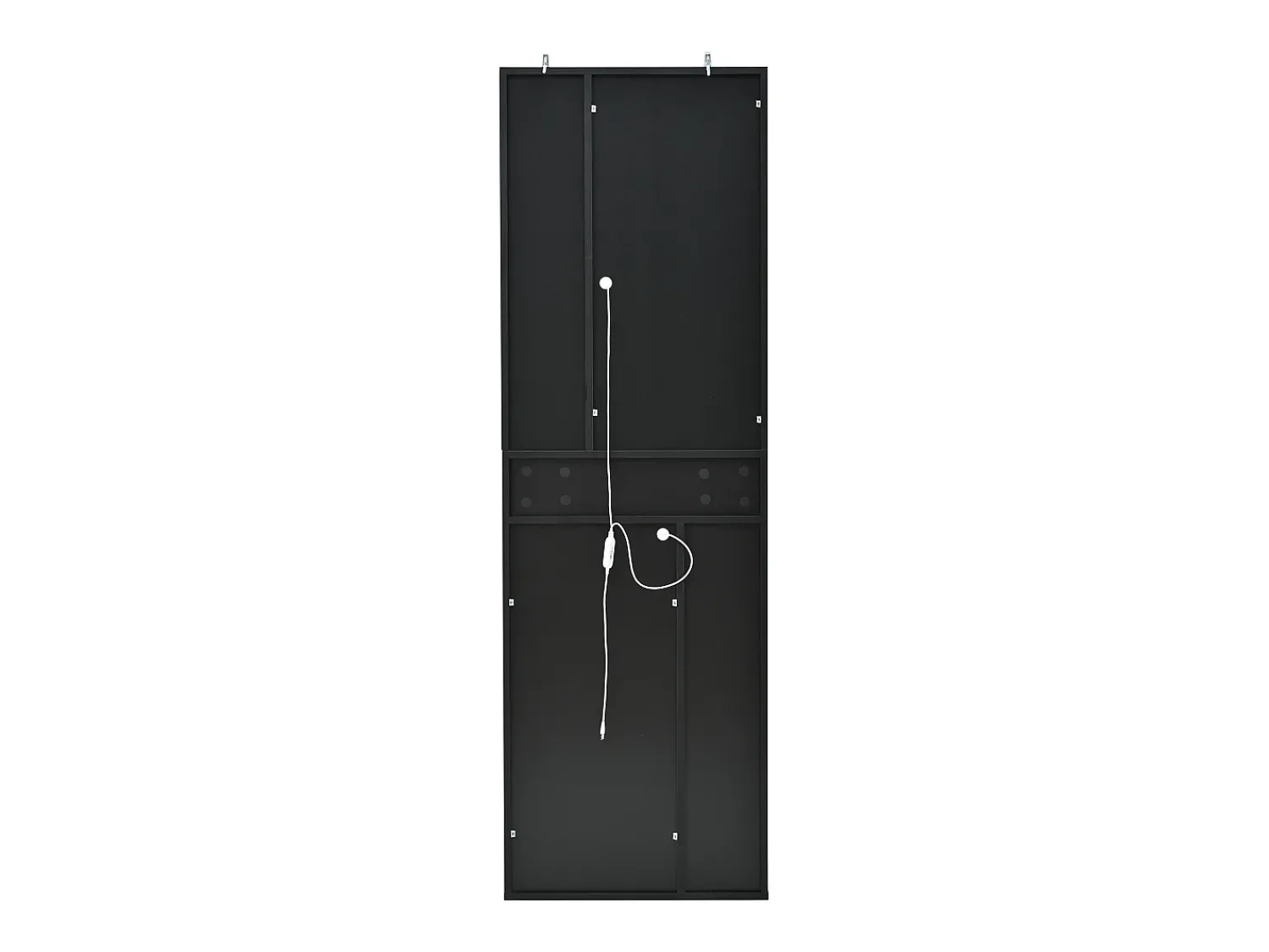 Vitrina*Hauss Spole Vitrine preta com 1 gaveta, 4 portas e iluminação LED, prateleiras em vidro, 55x38x170 cm Preto