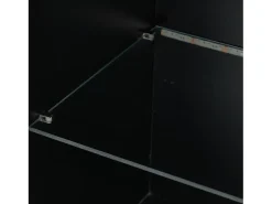 Hot Hauss Spole Vitrine preta de alto brilho com 2 portas e 1 prateleira de vidro, LED incluído - 45x35x160cm Preto