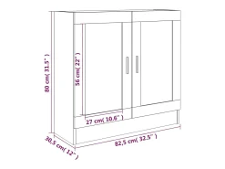 vidaxl Vitrine 82,5x30,5x80 cm derivados madeira sonoma^ Vitrina