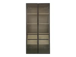 Vitrina*ModernLuxe Vitrine、Móveis de casa de banho com LED - 2 gavetas grandes e 2 portas de vidro - Natural Natural claro