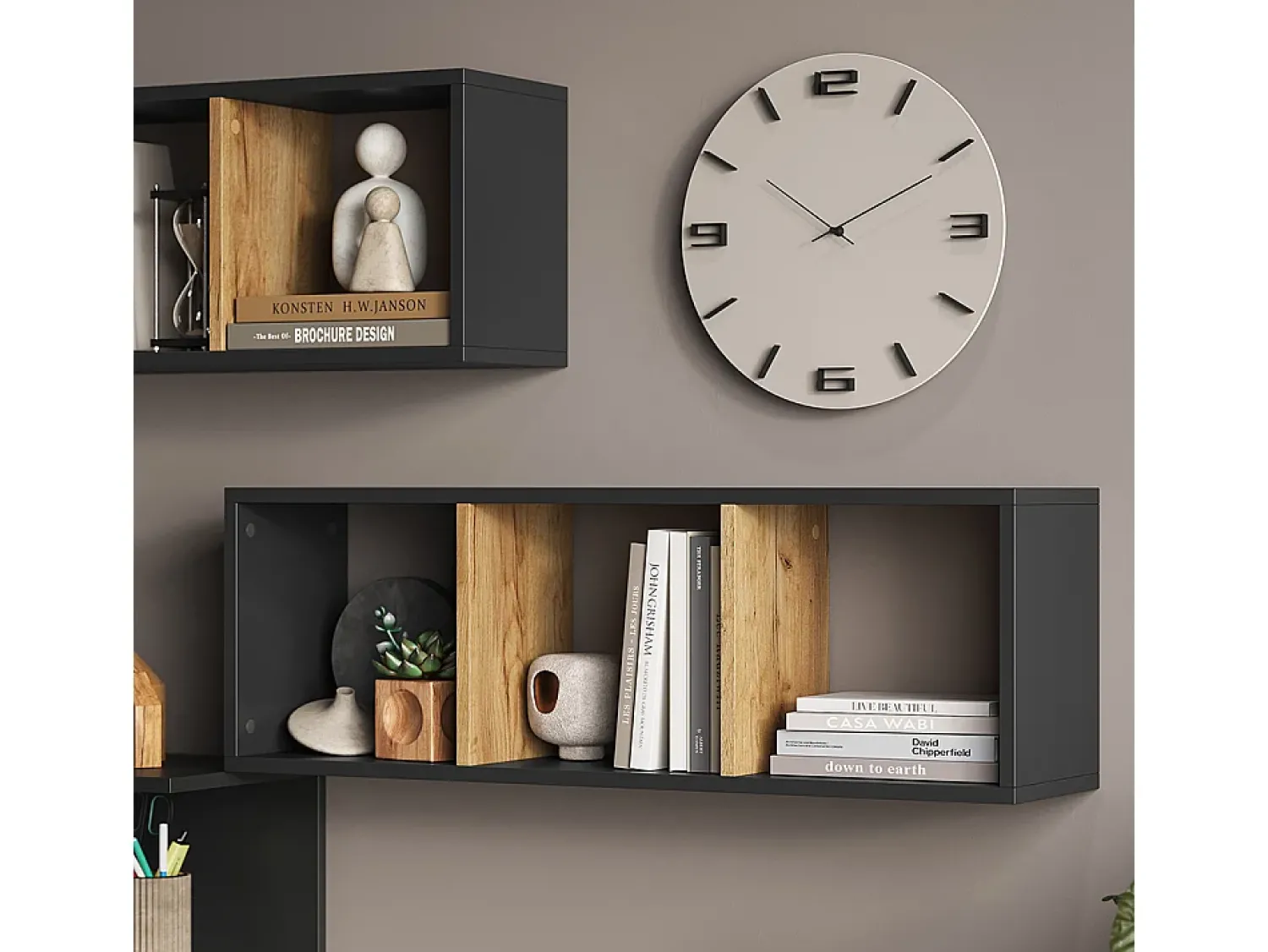 Prateleira|Vicco Wandregal carvalho antracite/goldkraft 90x22x30 tomy Cinza antracite