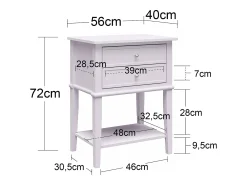 Mesa De Apoio|Dorel Home Westerleigh | Mesa de apoio com 1 gaveta em escuro - Pés e puxadores dourados Azul