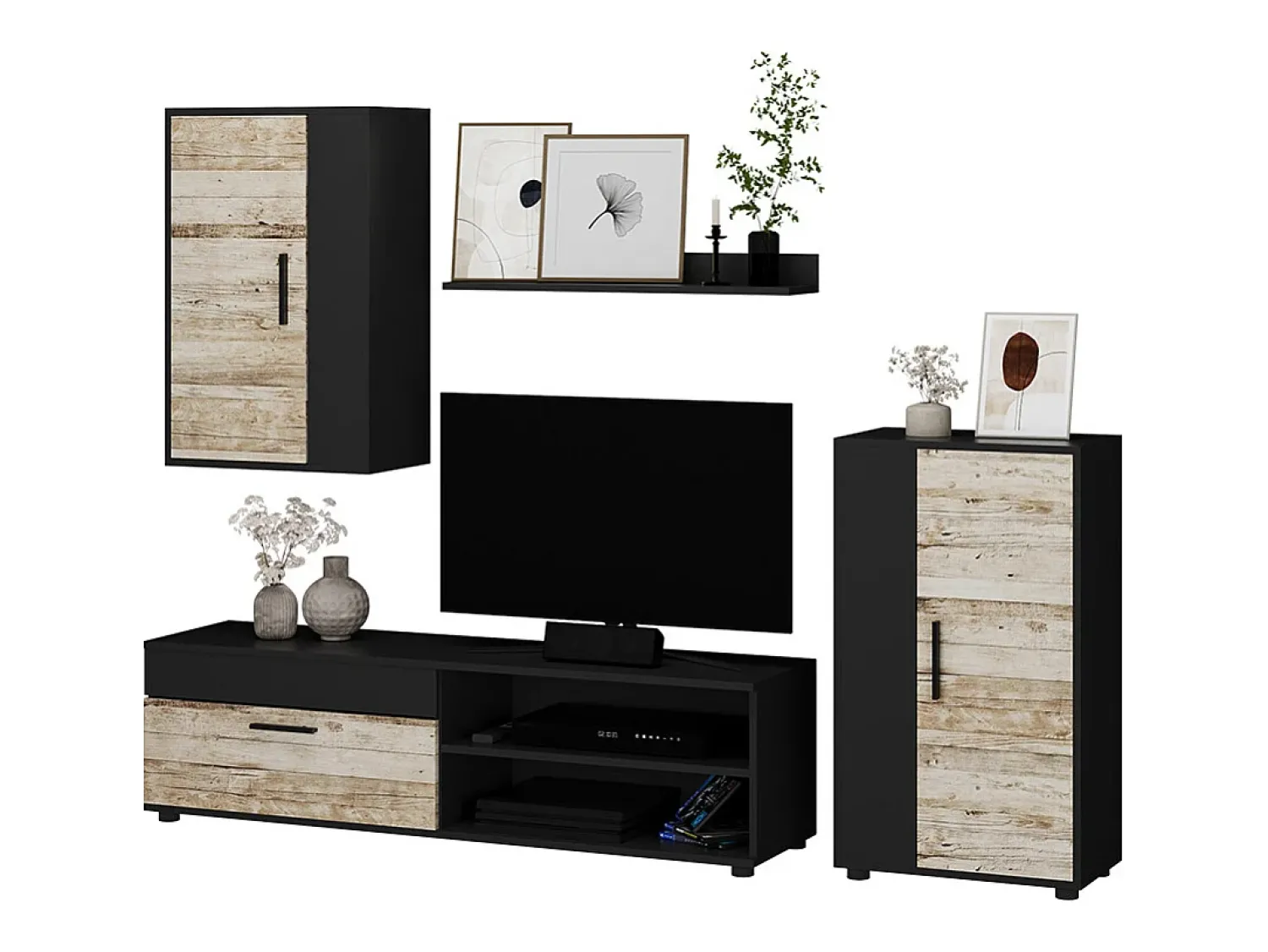 Vicco Wohnwand antracite/bege 139.8x35.4x38.9 berno^ Móvel De Tv